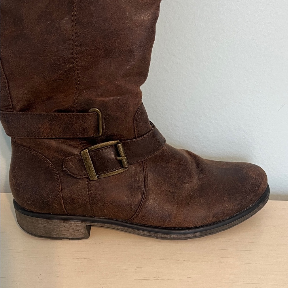 Bare Trap Brown Leather Heeled Boots - Picture 3 of 6
